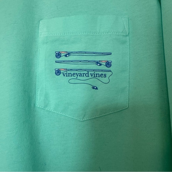 Vineyard Vines NWT Men's Mint Green FlyFishing Rods Long Sleeve Shirt - Picture 3 of 6